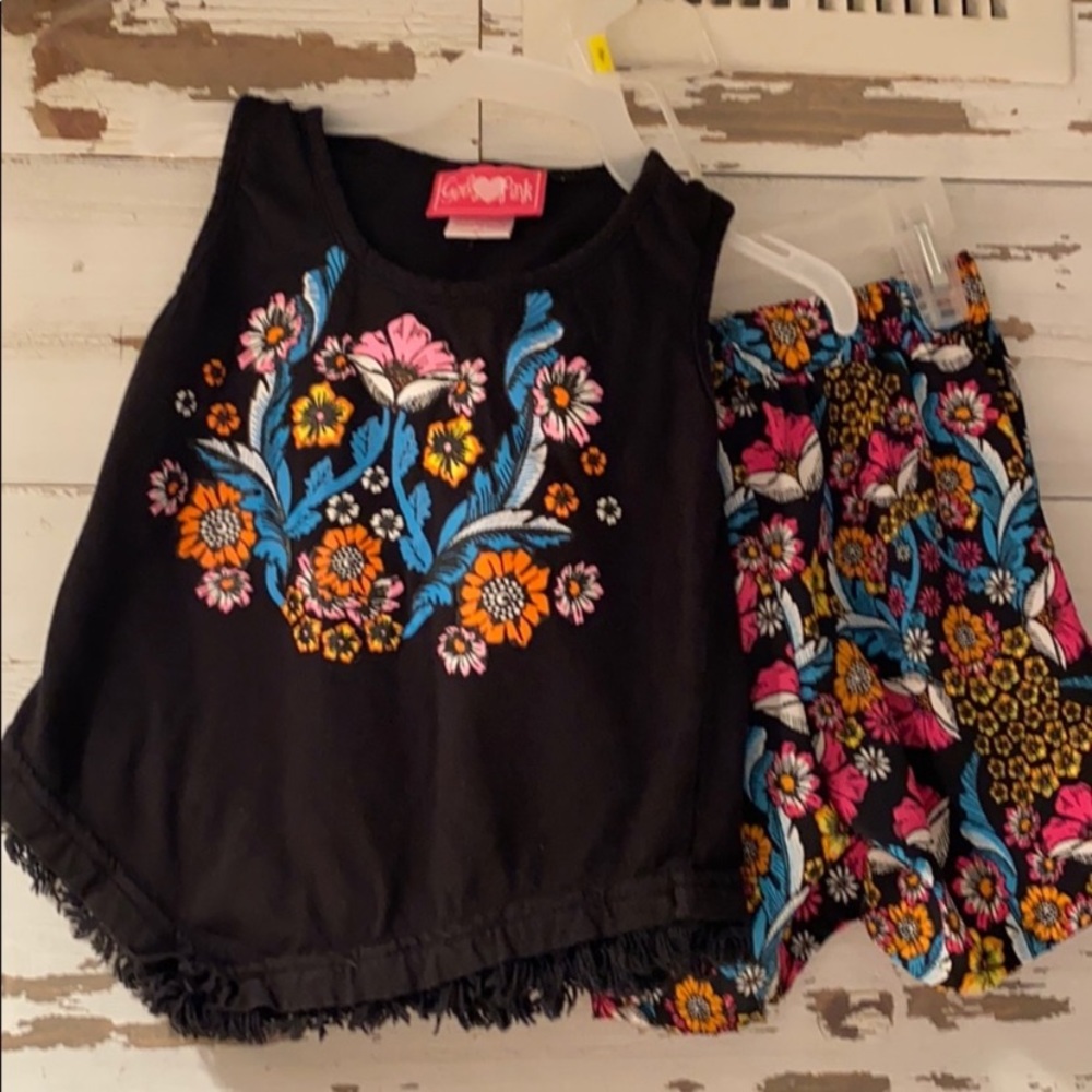 Girl Pink Adorable Matching Set Size 4T!